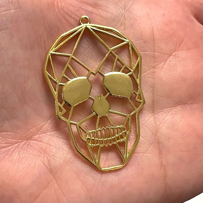24Kt Shiny Gold Plated Brass Origami Skul Pendant Skul Necklace Charms Peppy Beads Necklaces 24Kt Shiny Gold Plated Brass Origami Skul Pendant Skul Necklace Charms Peppy Beads Necklaces