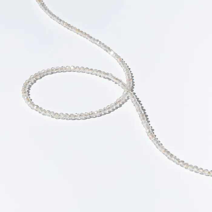 2mm Itsy Sheer White Moonstone Beaded Necklace RACHEL LYNN CHICAGO Necklaces