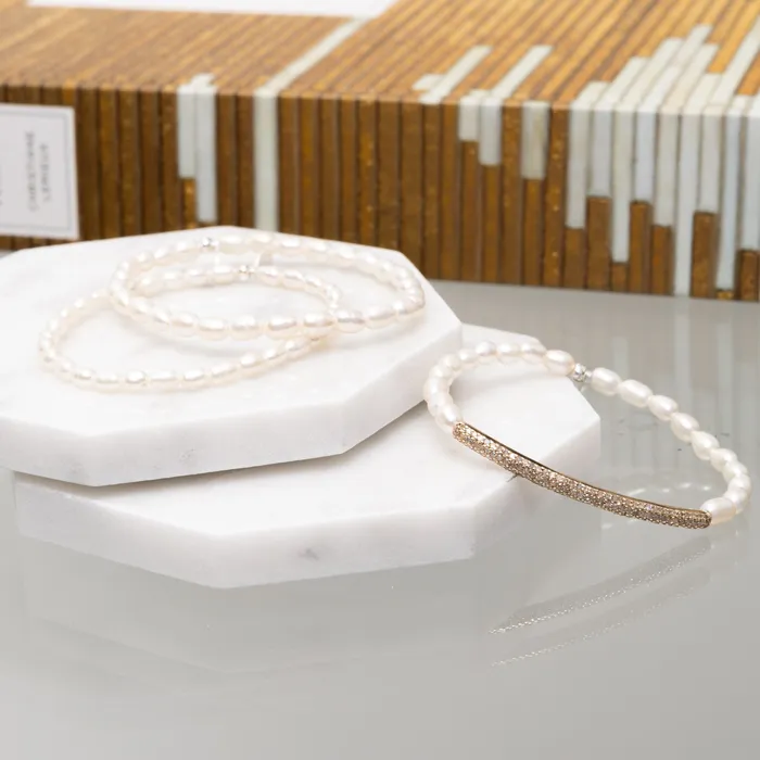 3mm Freshwater Pearl Beaded Bracelet RACHEL LYNN CHICAGO Bracelets