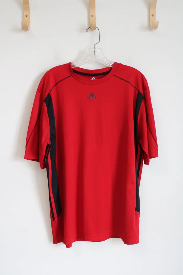Adidas Earrings Adidas Red Short Sleeve Athletic Top L