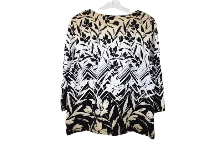 Alfred Dunner Rings Alfred Dunner Black Pattern Top L Petite