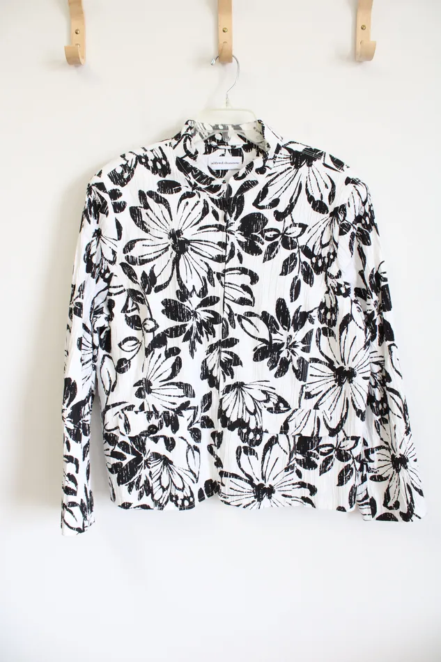 Alfred Dunner Rings Alfred Dunner Black White Floral Jacket 20