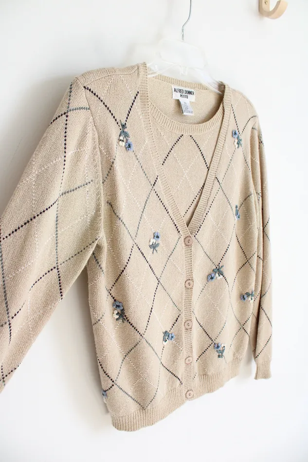 Alfred Dunner Rings Alfred Dunner Vintage Blue Floral Argyle Tan Cardigan Sweater S Petite Alfred Dunner Rings Alfred Dunner Vintage Blue Floral Argyle Tan Cardigan Sweater S Petite