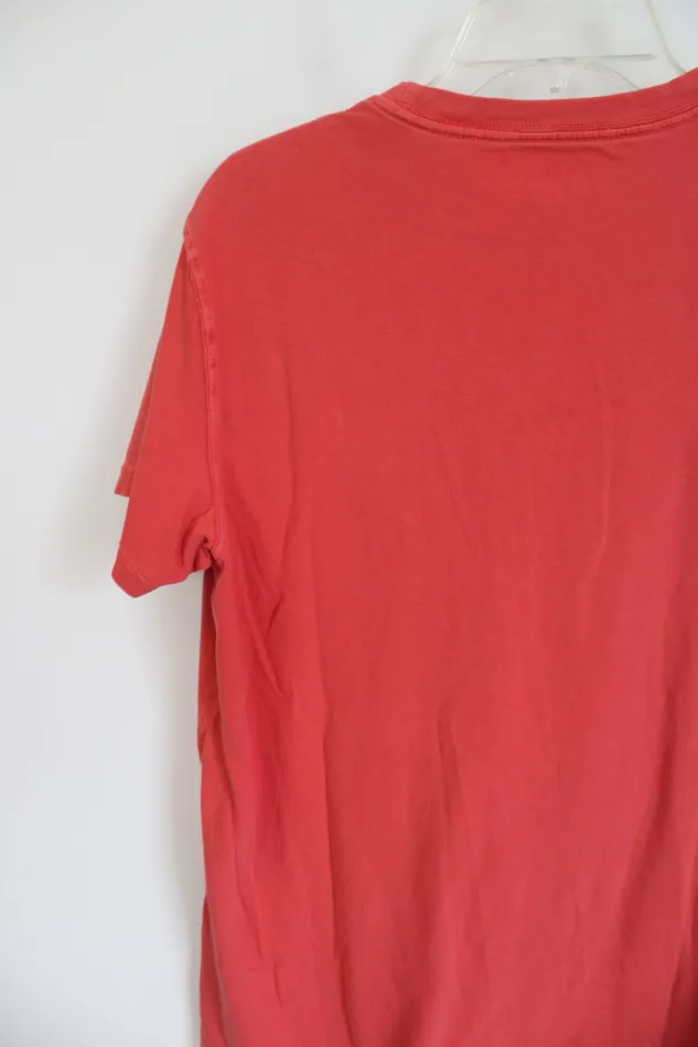 American Eagle American Eagle Standard Fit Orange Red Tee M Earrings