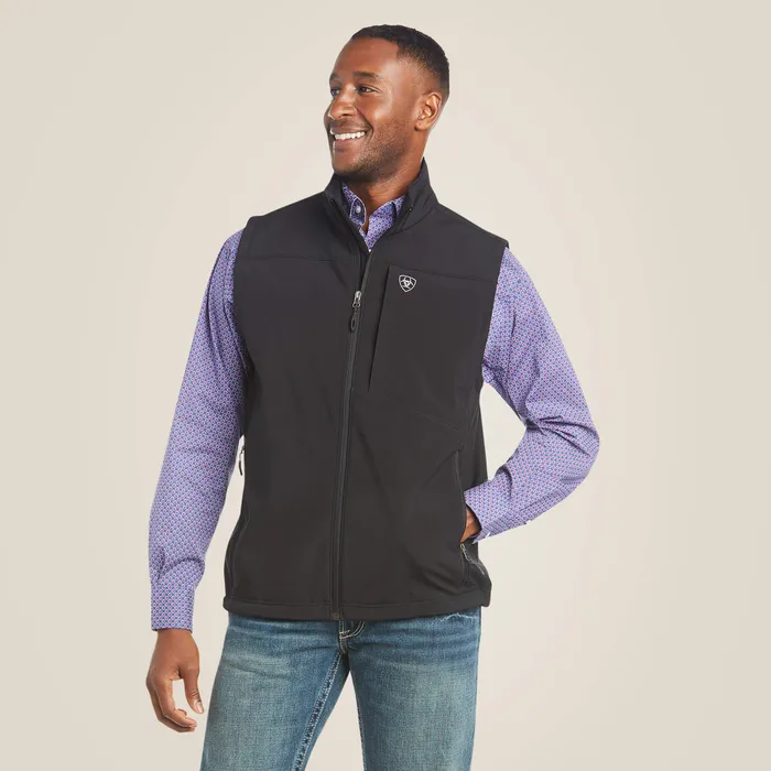 ARIAT MENS VERNON 20 SOFTSHELL VEST BLACK ARIAT MENS CLOTHING Rings