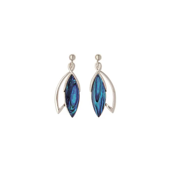 ARIKINEWZEALAND Earrings Ariki Paua Laurel Leaf Earring