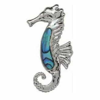 ARIKINEWZEALAND Necklaces Ariki Paua Palladium Plate Seahorse Pendant