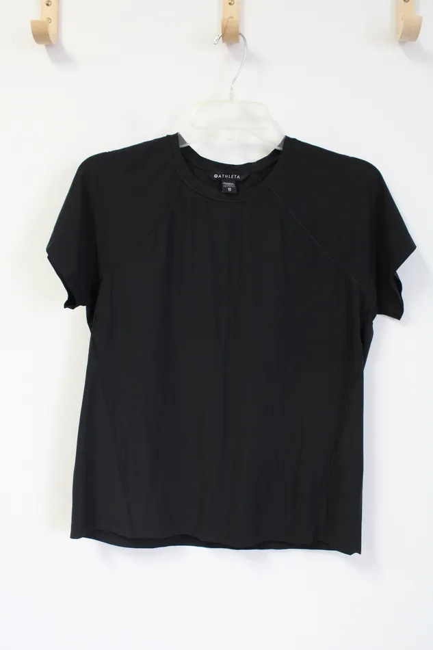 Athleta Black Stretch Top XS Athleta Rings