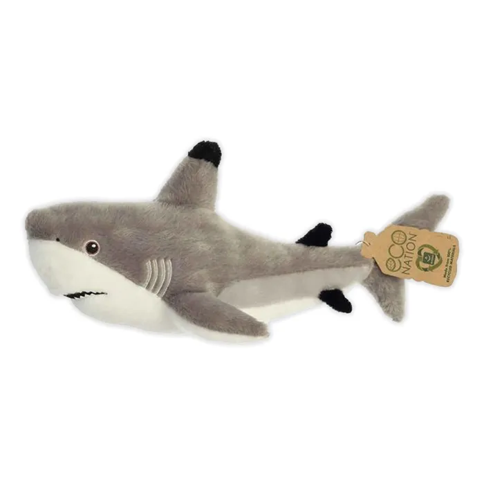 Aurora Eco Nation Black Tip Shark Plush Toy CHIEFLY Rings