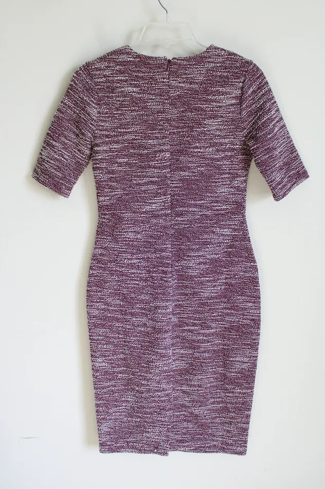Banana Republic Burgundy Textured Fitted Midi Dress 0 Banana Republic Earrings