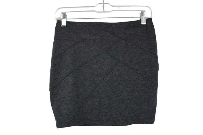 Basic House Dark Gray Fitted Mini Skirt S Basic House Earrings