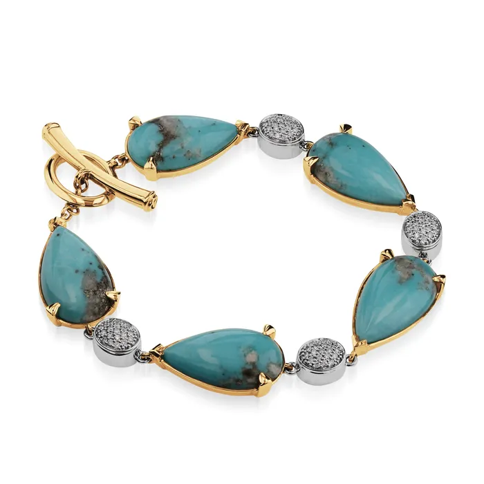 Bermuda Gemstone Bracelet with Pave Diamonds John Atencio Bracelets