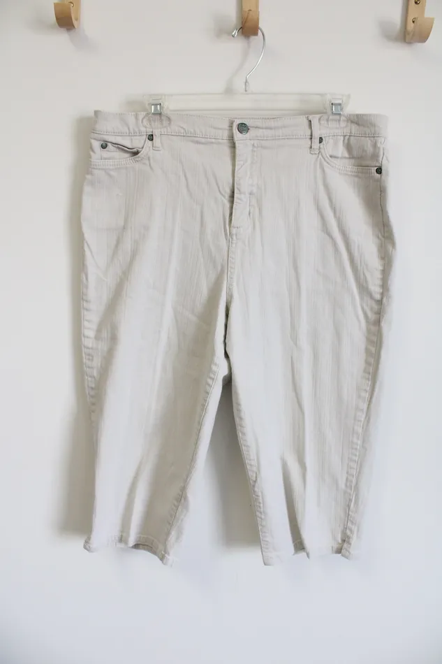 Beston Cream Capri Pants 16 Beston Earrings