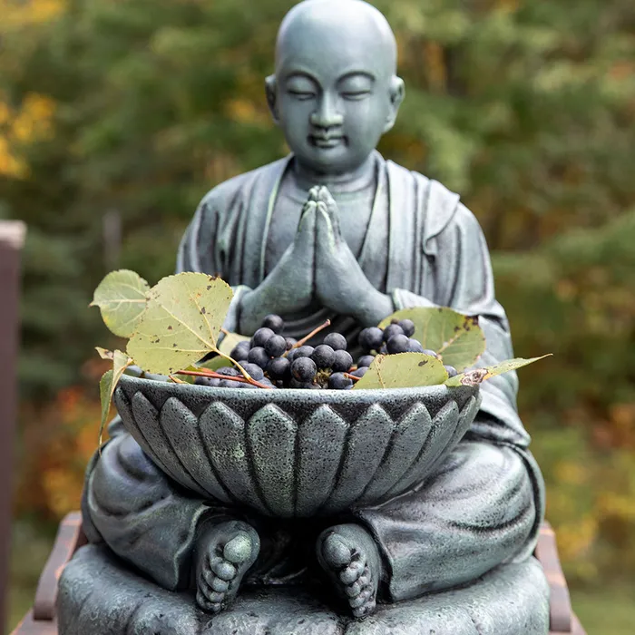 Bhikkhu With Alms Bowl Buddhist Garden Statue DharmaCrafts Necklaces