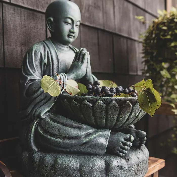Bhikkhu With Alms Bowl Buddhist Garden Statue DharmaCrafts Necklaces