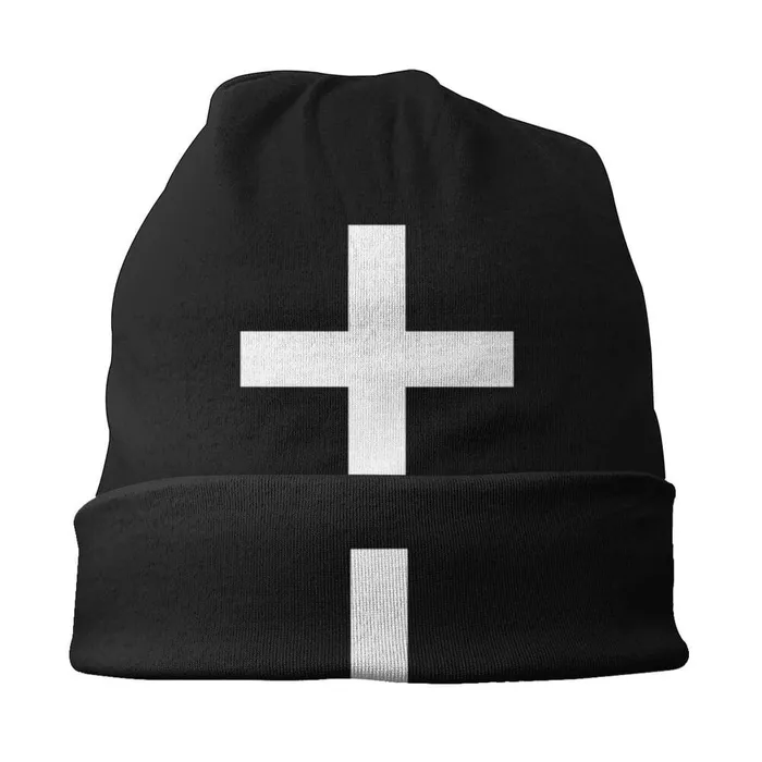 Black and White Cross Beanie Hat Lords Guidance Necklaces