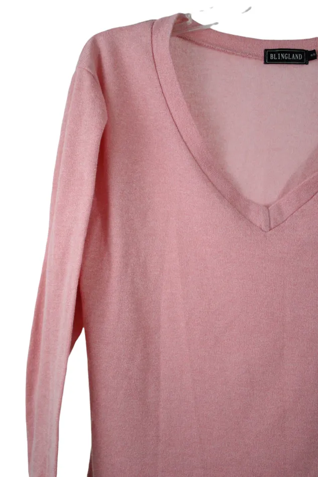Blingland Pink Knit Top S Blingland Earrings