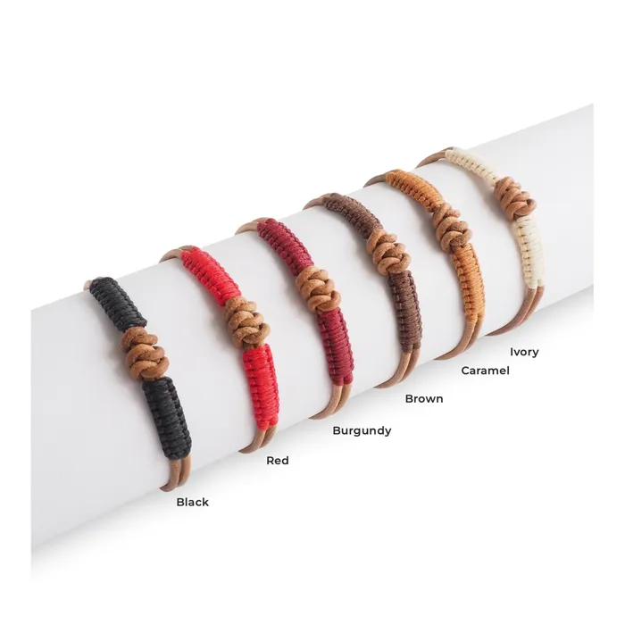 Bracelets Macrala Knot Mens Leather Bracelet