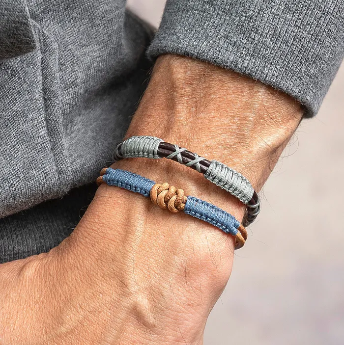 Bracelets Macrala Knot Mens Leather Bracelet