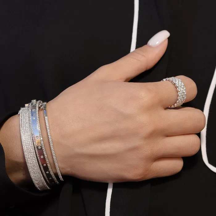 Bracelets RACHEL LYNN CHICAGO 18 Karat White Gold 45cts Diamond Hinge Bracelet