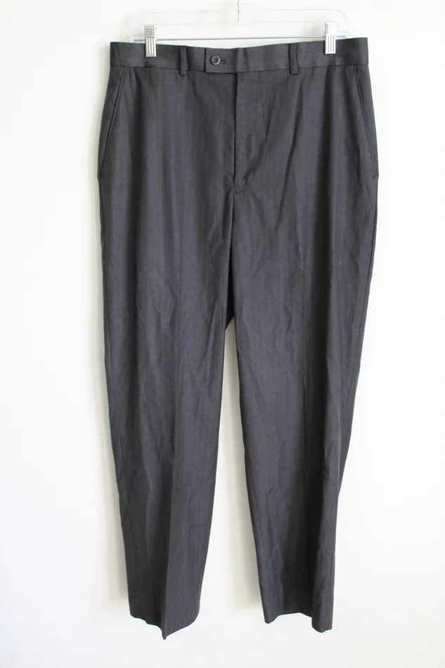 Braggi Gray Faint Stripe Work Pant 34X30 Braggi Earrings