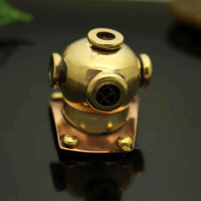 Brass Vintage Looking Diving Helmet Dollhouse Accessory Miniatures by NC Earrings