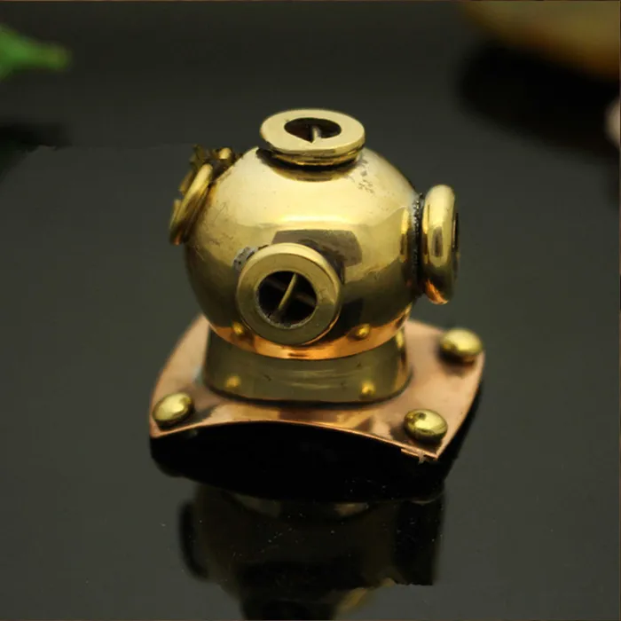 Brass Vintage Looking Diving Helmet Dollhouse Accessory Miniatures by NC Earrings