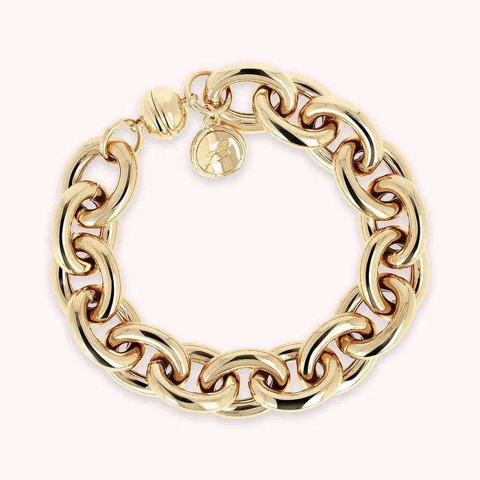 Bronzallure Earrings Bracciale Golden Catena Rolo Maxi Maglie
