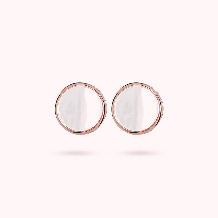 Bronzallure Earrings Orecchini a Bottone con Disco Piccolo in Pietra Naturale