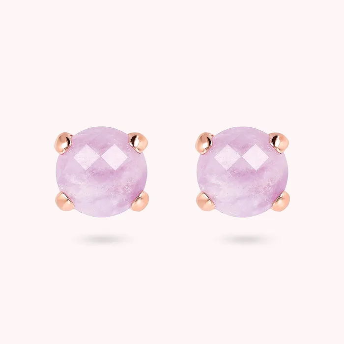 Bronzallure Earrings Orecchini a Bottone con Pietra Naturale Tonda