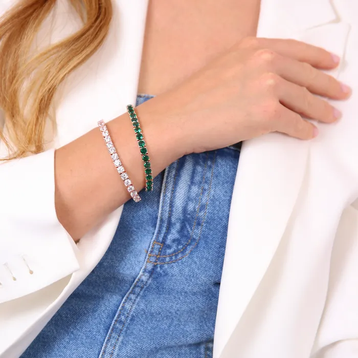 Bronzallure Necklaces Bracciale Tennis Maxi con Cubic Zirconia Tonde