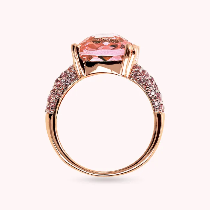 Bronzallure Rings Anello Cocktail con Prisma Gem Quadrata e Pav