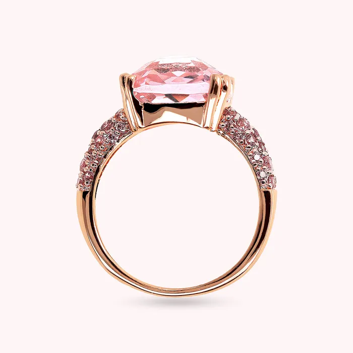 Bronzallure Rings Anello Cocktail con Prisma Gem Quadrata e Pav