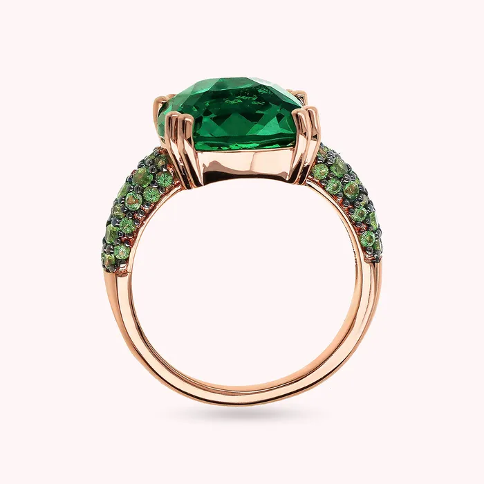 Bronzallure Rings Anello Cocktail con Prisma Gem Quadrata e Pav