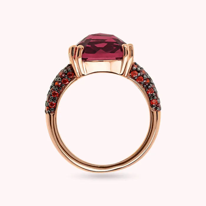 Bronzallure Rings Anello Cocktail con Prisma Gem Quadrata e Pav