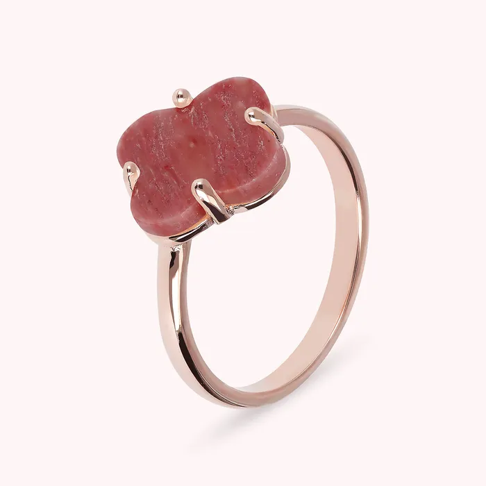 Bronzallure Rings Anello Cocktail con Quadrifoglio in Pietra Naturale