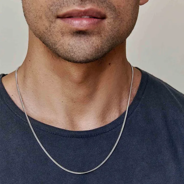 Cadena Cuban Link 2mm Gold Shield Necklaces