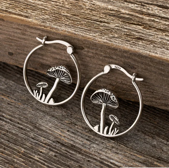 Chadds Ford Jewelry Mushroom Hoop Earrings Earrings