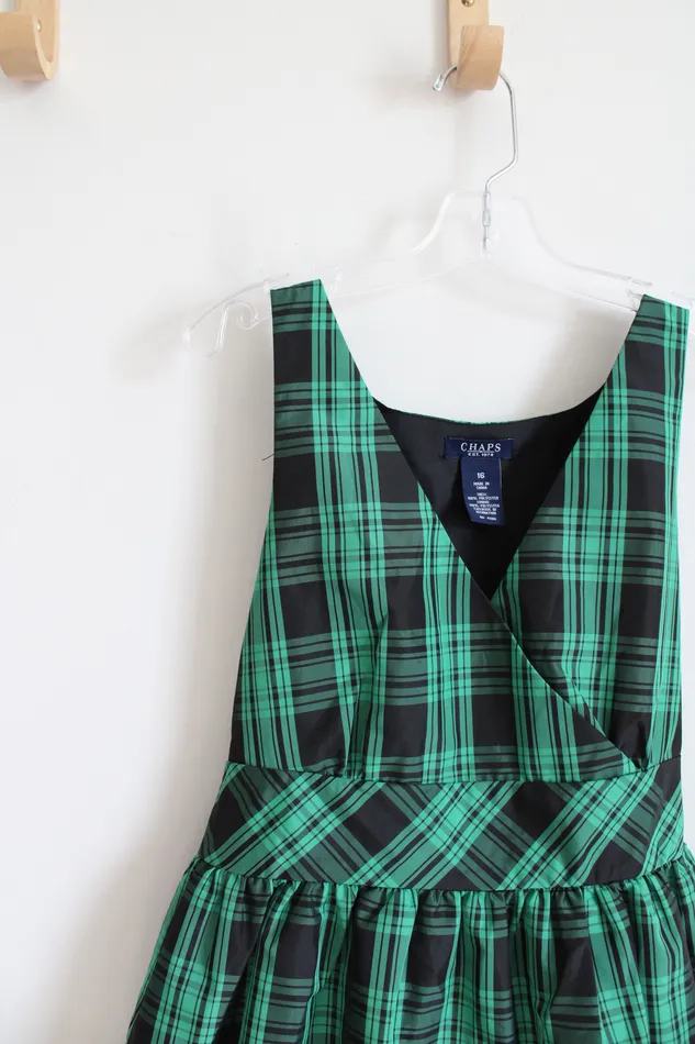 Chaps Necklaces Chaps Black Green Plaid Tulle Layered Dress Youth 16