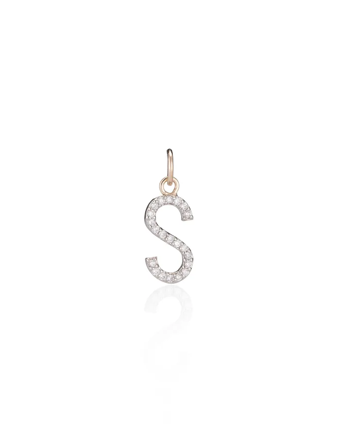 Charm Necklaces Diamond S Letter Charm RACHEL LYNN CHICAGO