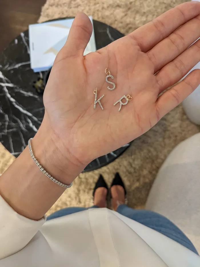 Charm Necklaces Diamond S Letter Charm RACHEL LYNN CHICAGO