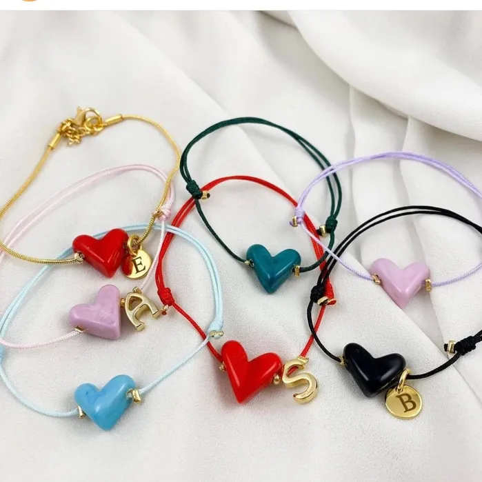 Charm Necklaces Peppy Beads Hand Made Murano Glass Black Heart Charm