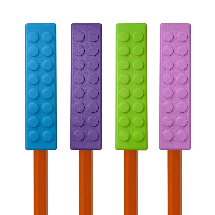 Chew Blockz Pencil Toppers Set of 4 Purples Munchables Earrings