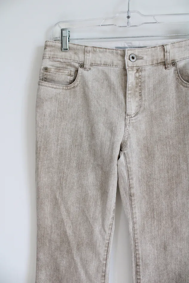Chicos Necklaces Chicos Platinum Tan Denim Jeans 0 S4