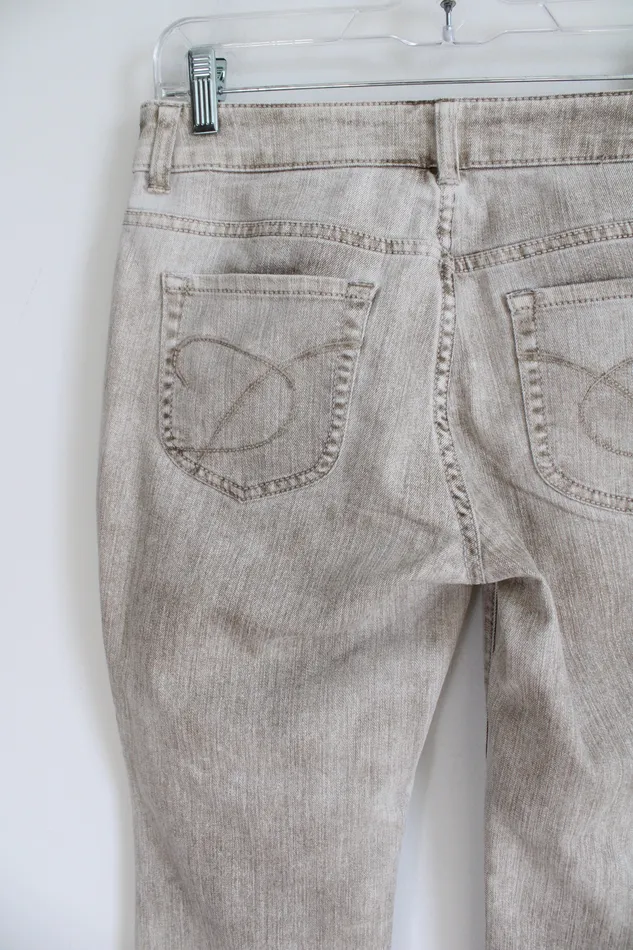 Chicos Necklaces Chicos Platinum Tan Denim Jeans 0 S4