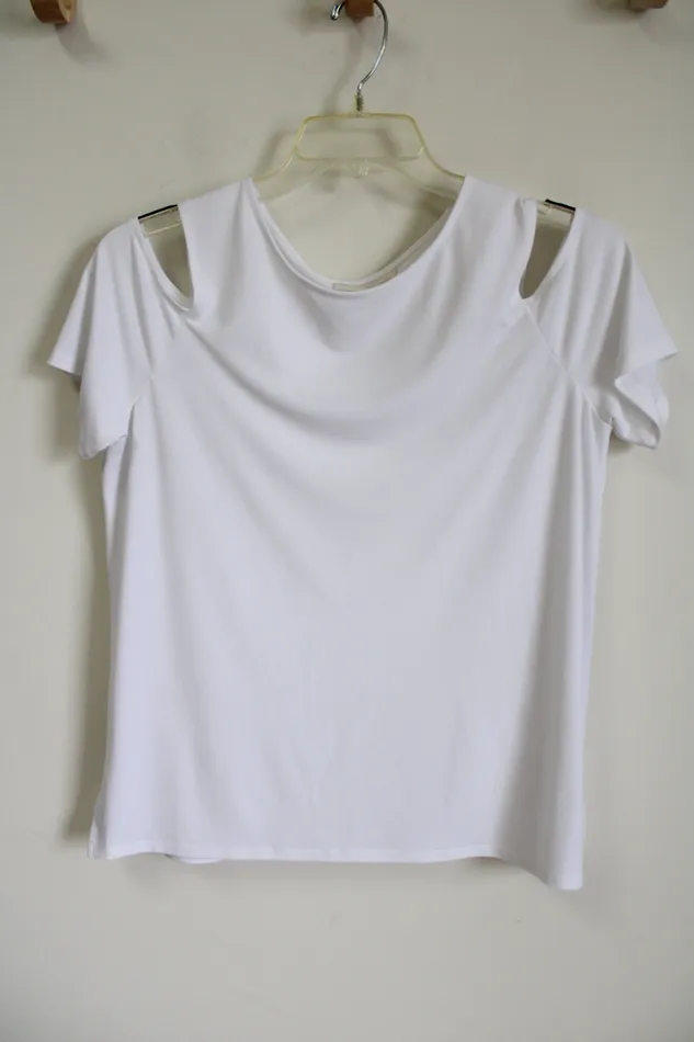 Chicos Rings Chicos White Cold Shoulder Top 1 M8