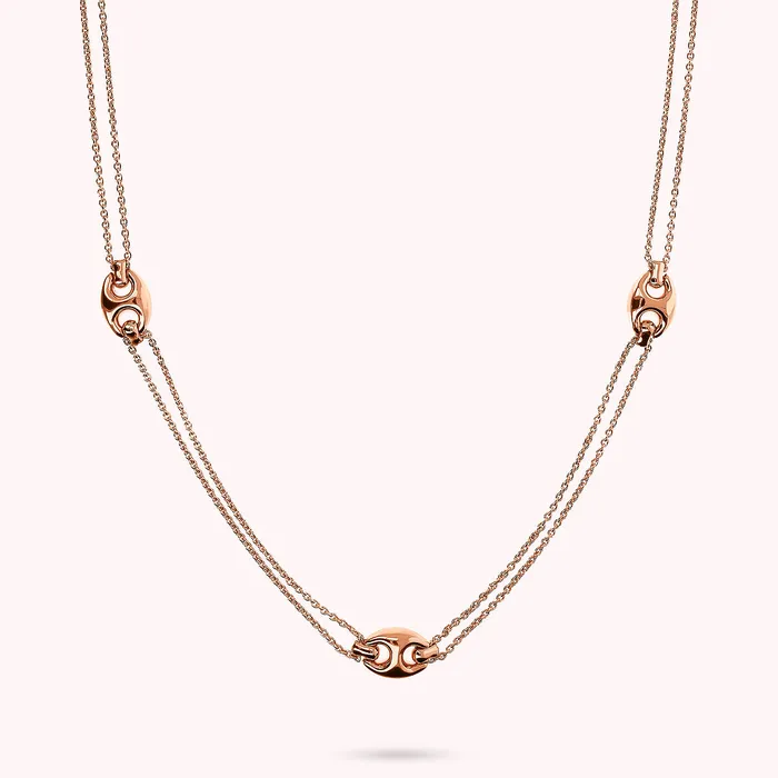 Collana Lunga Doppia Catena Rolo con Maglie Marine Lucide Bronzallure Earrings Collana Lunga Doppia Catena Rolo con Maglie Marine Lucide Bronzallure Earrings