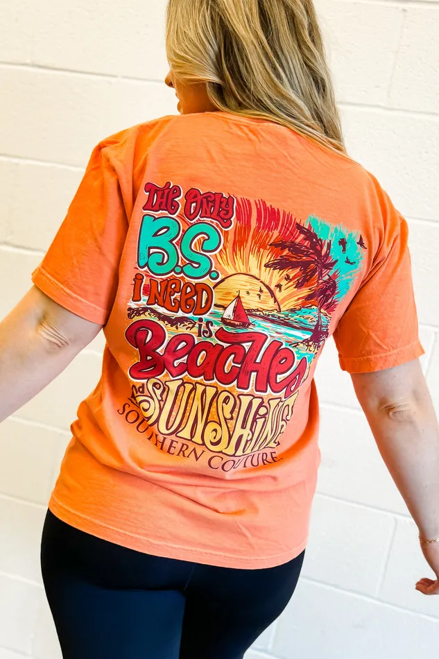 Comfort Beaches Sunshine Graphic Tee Melon Southern Couture Earrings