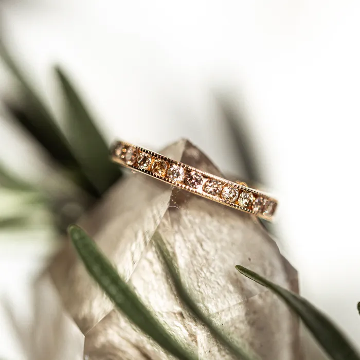 Consider Bridal Champagne Diamond Pea Pod Eternity Ring Rings Consider Bridal Champagne Diamond Pea Pod Eternity Ring Rings