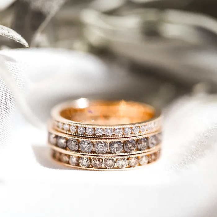 Consider Bridal Champagne Diamond Pea Pod Eternity Ring Rings Consider Bridal Champagne Diamond Pea Pod Eternity Ring Rings